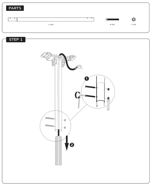 Neomounts ACL25 500BL Extension Pole - fig