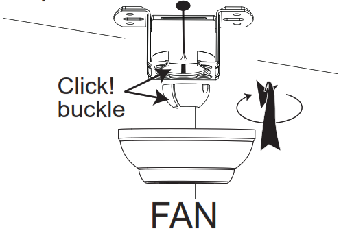 YUHAO YHDC5255W42 Retractable Ceiling Fan with Lights - Bracket