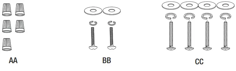 YUHAO YHDC5255W42 Retractable Ceiling Fan with Lights - Installation kit