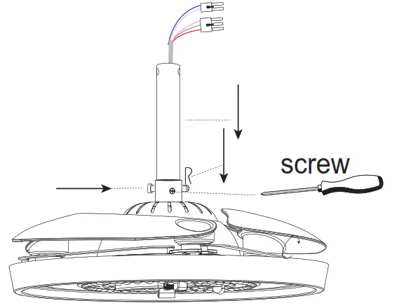 YUHAO YHDC5255W42 Retractable Ceiling Fan with Lights - cable