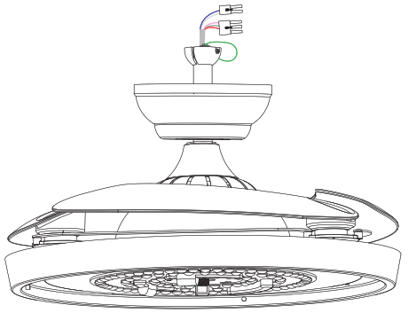 YUHAO YHDC5255W42 Retractable Ceiling Fan with Lights - cable1