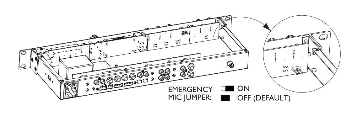 Cloud MX141M 5ch Mixer-Media Player - Microphone emergency setting