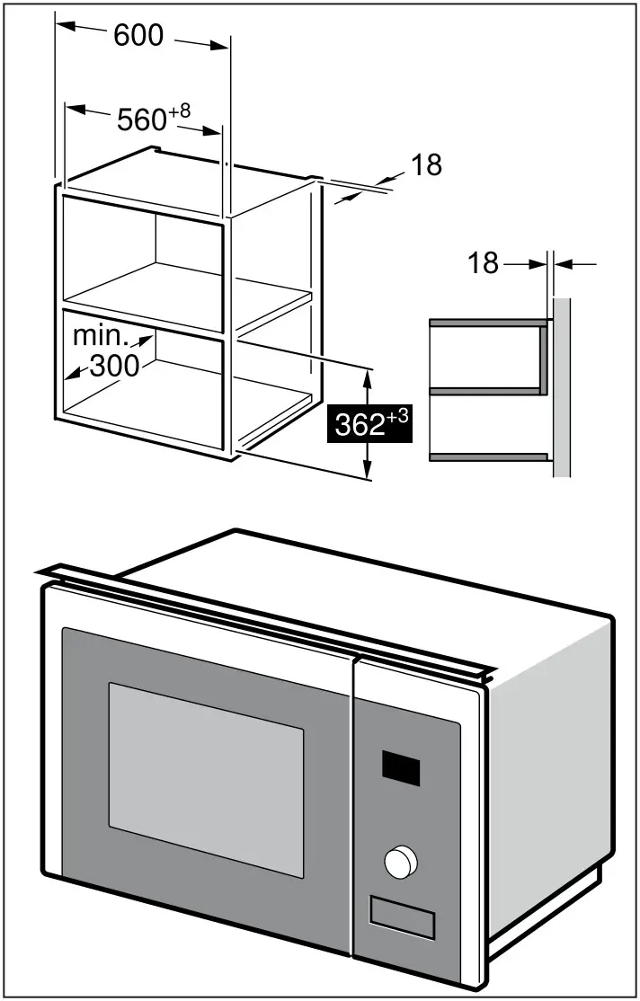 beko BMGB 20212 B Microwave Oven - wall hanging