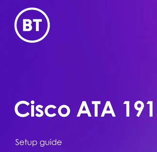 CISCO ATA 191 Analog Telephone Adapter User Guide