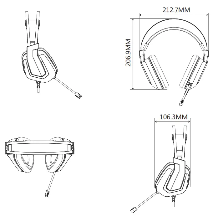 DAREU EH732 USB RGB Gaming Headphones -Headphone 1