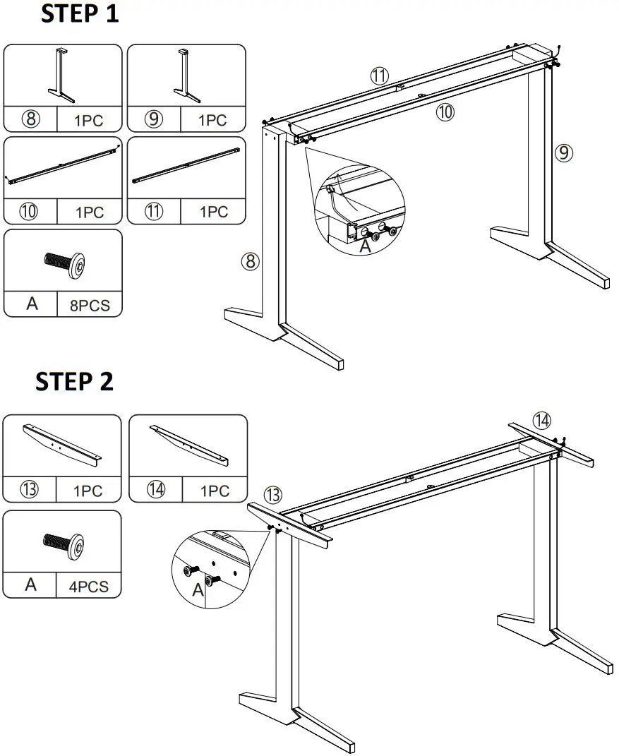 JAXPETY SY18A0264 48 Inch LED Light PC Gaming Desk Monitor Stand - fig 3