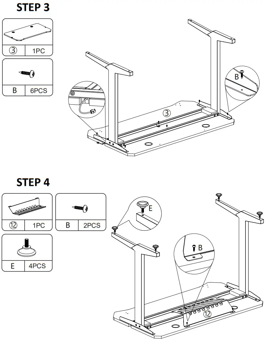 JAXPETY SY18A0264 48 Inch LED Light PC Gaming Desk Monitor Stand - fig 4