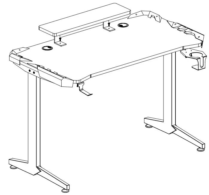 JAXPETY SY18A0264 48 Inch LED Light PC Gaming Desk Monitor Stand