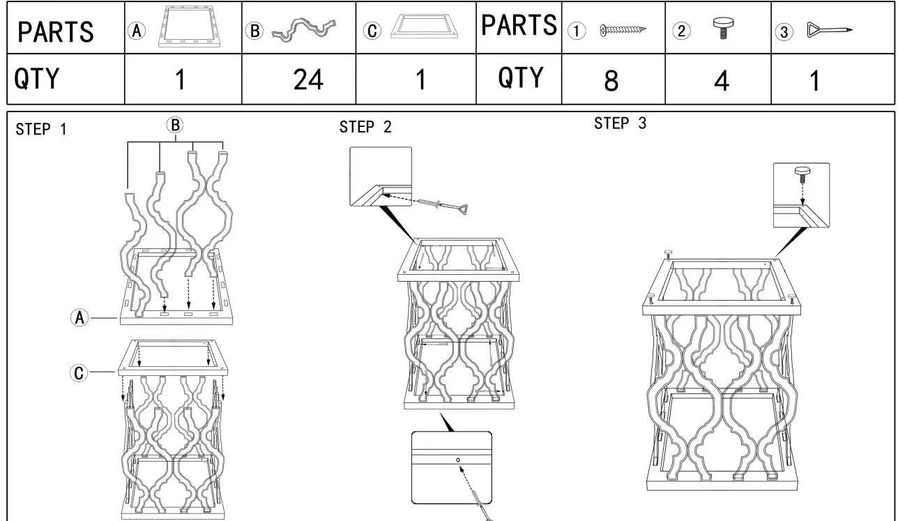 Windfield F06004 Natural Wood End Table - fig 1