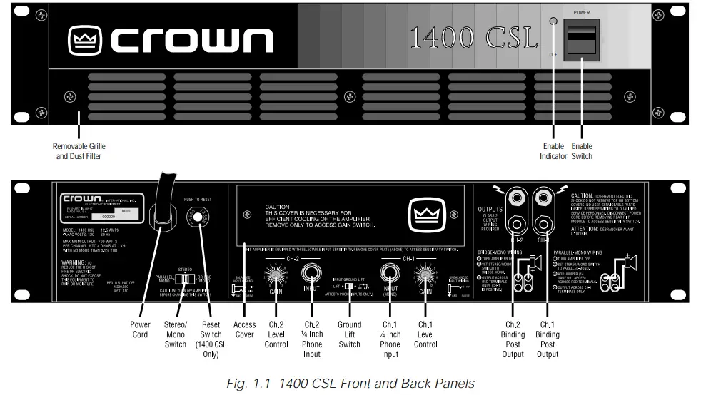 Crown-Audio-CSL-Series-460-Power-Amplifier-fig-1