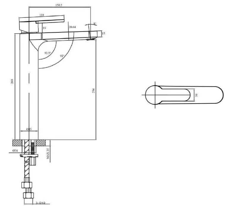 better-bathrooms-BeBa-27691-Zorah-Tall-Basin-Mixer-fig-2