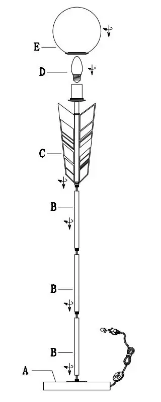 River-OF-GOODS-20701-Geralyn-65.5-Inch-Gold-and-Silver-Finish-Metal-Novelty-Floor-Lamp-with-Frosted-Globe-Shad-fig1