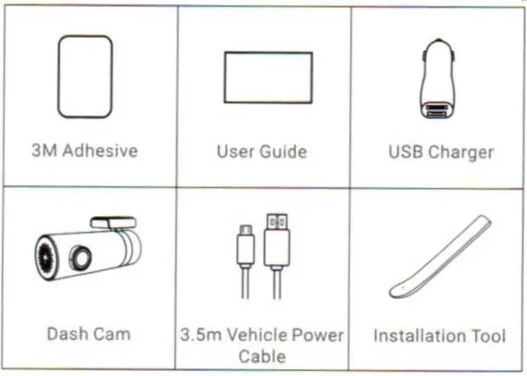 DDPAI min Wifi Full HD Dashcam - Package Contents
