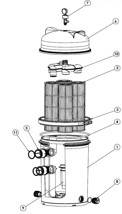 PENTAIR 188616 FullFloFX Q120 High Efficiency Cartridge DE Filter 17