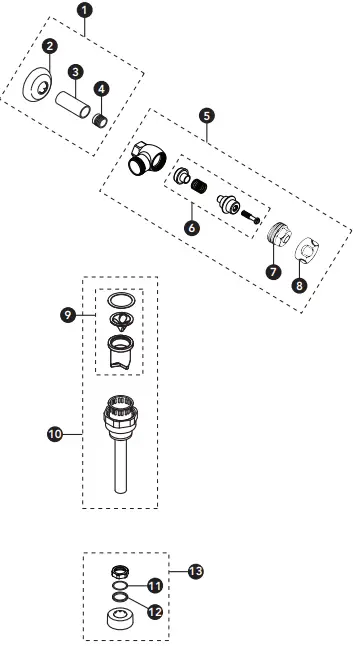 TOTO VB0912#CP Vacuum Breaker and Angle Stop Set for Urinal-fig1