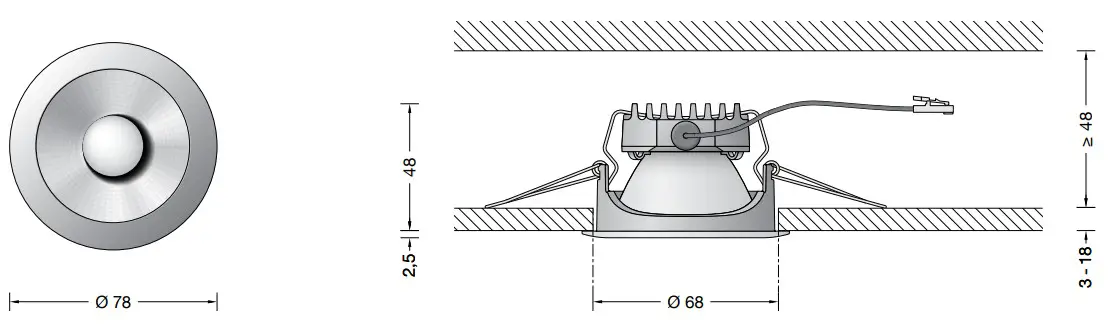 BEGA 51040.1 Recessed Ceiling Downlight for Indoor Use - fig