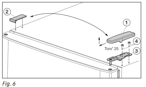 Changing over the door hinges