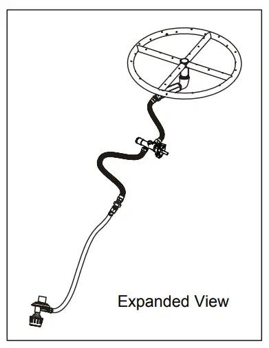 ELEMENTI OFG411LP Capertee Sandstone Fire Table - BURNER CONNECTIONS