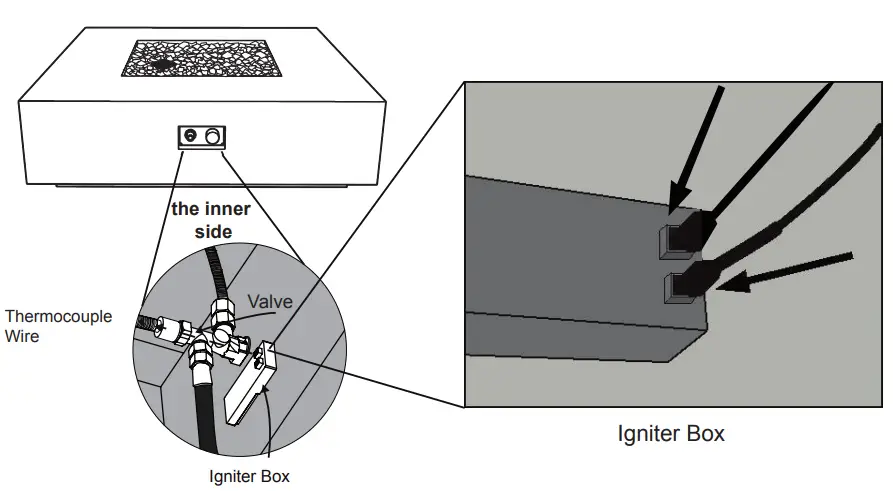 ELEMENTI OFG411LP Capertee Sandstone Fire Table - GAS COMPONENT