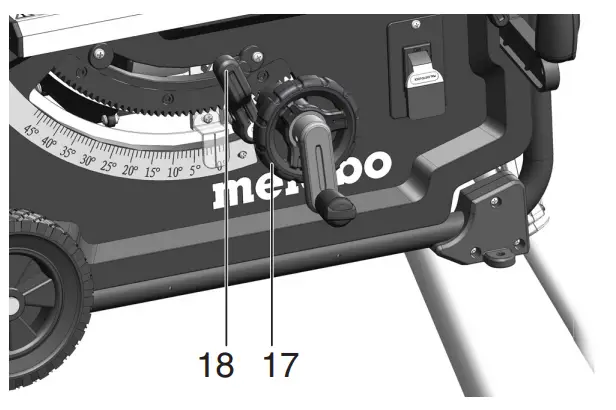 Setting the saw blade tilt