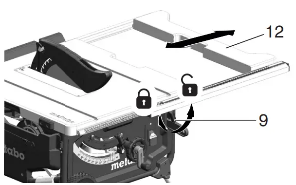 Adjusting table side extension