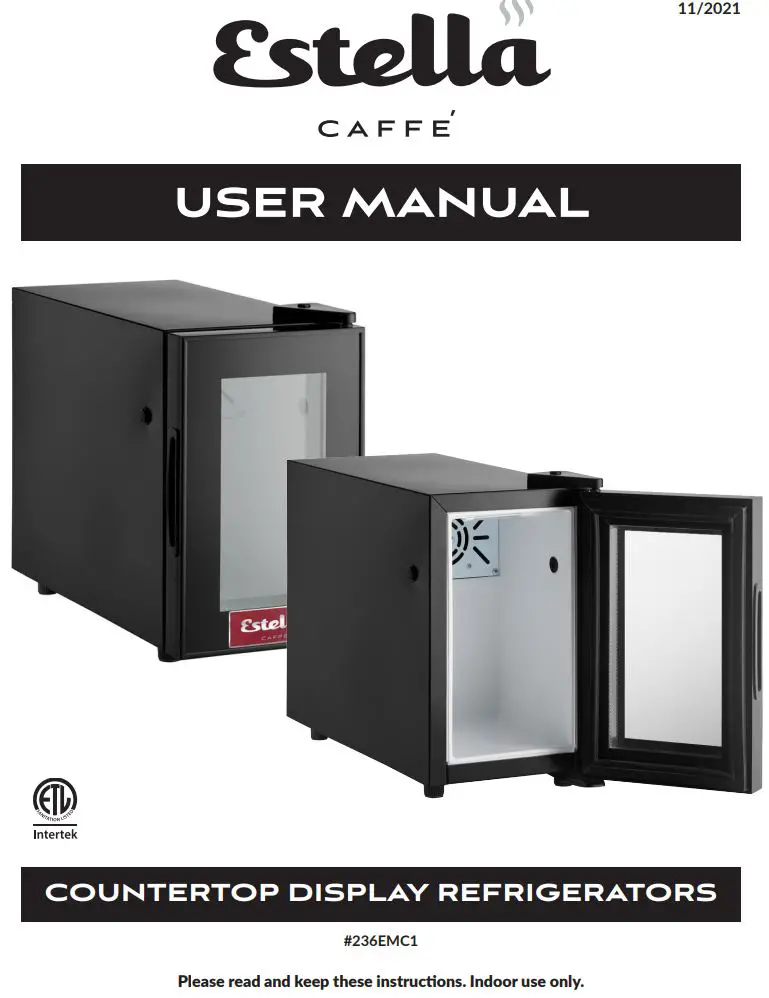 Estella 236EMC1 Countertop Display Refrigerator User Manual
