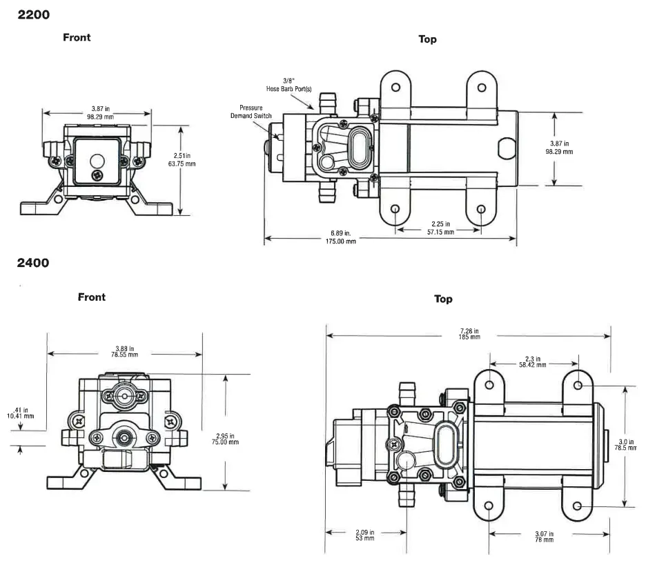 REMCO Economy Plus 2200 Pump - Demensions