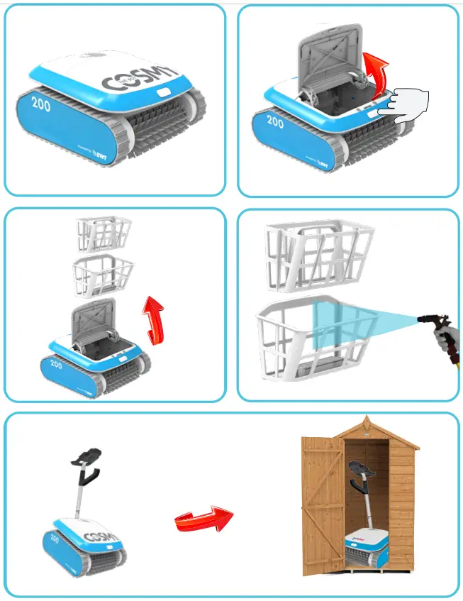 COSMY 100 Robotic Pool Cleaner - Maintenance and Storage