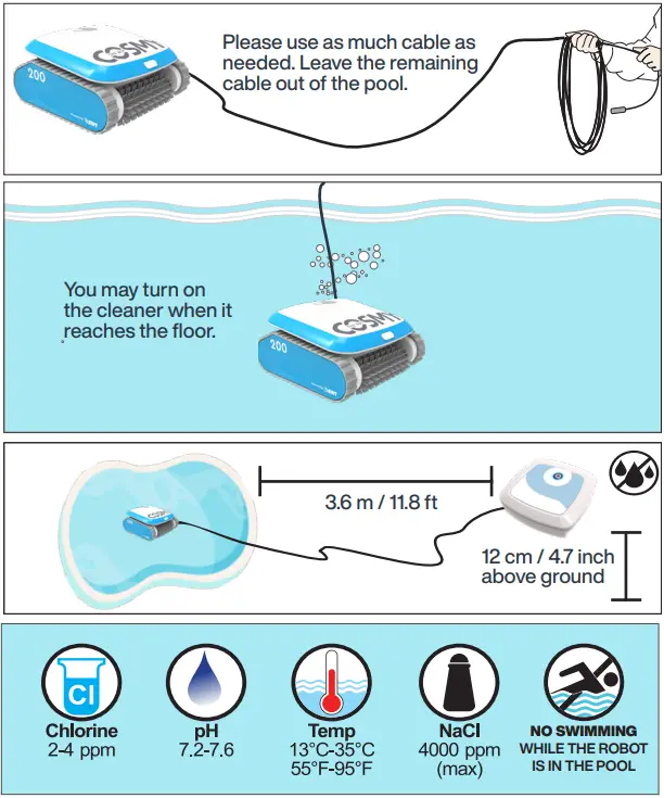 COSMY 100 Robotic Pool Cleaner - Operation