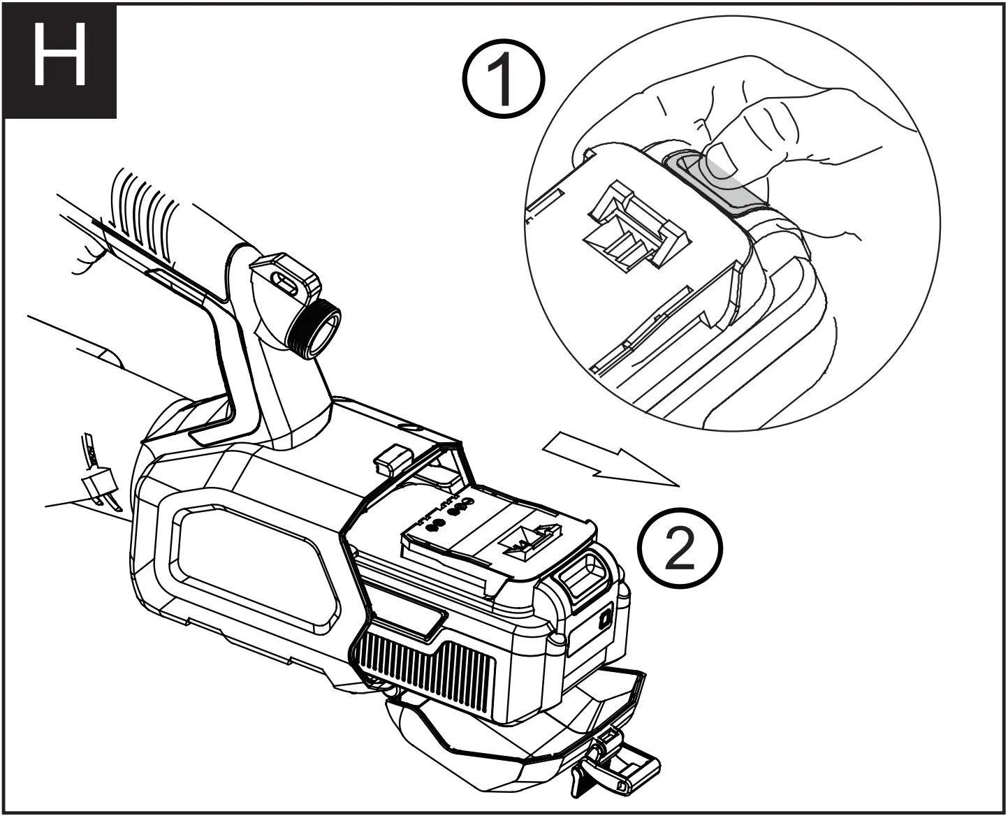To remove the battery pack from the tool