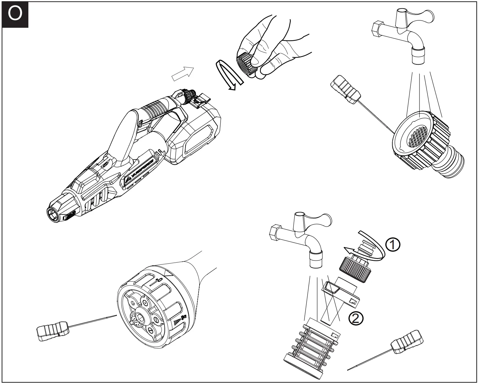 Hose filter cleaning section
