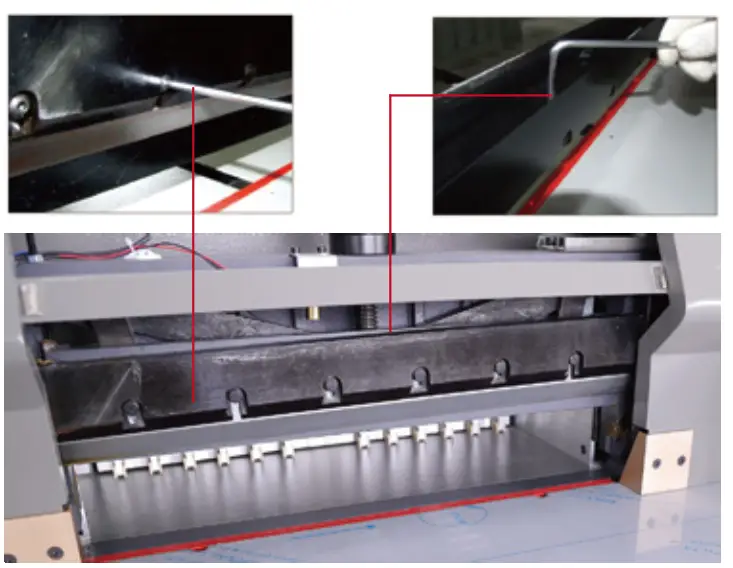 Colordowell 4606S Precise Paper Cutting Machine - fasten screws