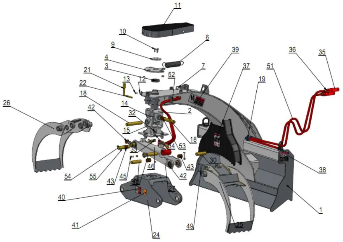 LANDY S LG Skid Steer Mount Log Grapple Forestry Claw - LOG GRAPPLE