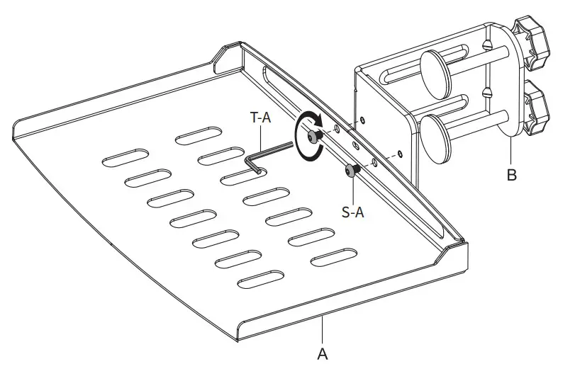 V I V O DESK-SF01LC Black Under Desk Leg Clamp Shelf - ASSEMBLY STEPS