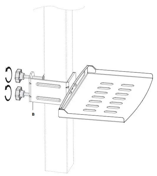 V I V O DESK-SF01LC Black Under Desk Leg Clamp Shelf - tightening knobs