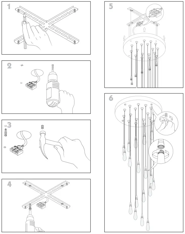 MOD LIGHTING Indra Crystal Droplet Chandelier Fig