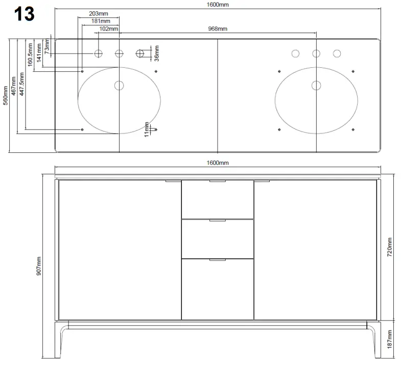 Williams Sonoma Parker 63 Inch Bathroom Vanity - ASSEMBLY 10