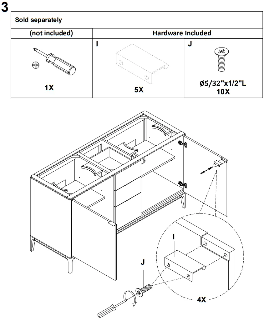 Williams Sonoma Parker 63 Inch Bathroom Vanity - ASSEMBLY 2