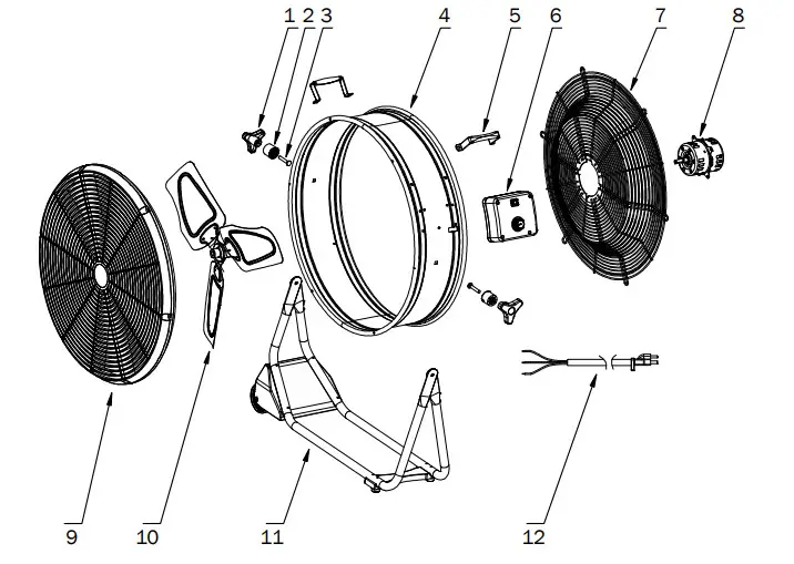 XPOWER FD-630D Brushless DC Motor High Velocity Drum Fan - Fig