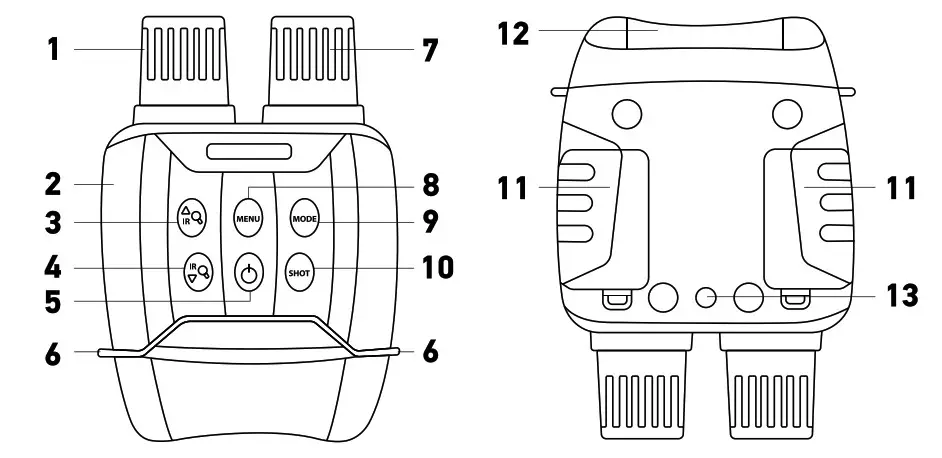 Levenhuk Optics Halo 13X Halo Digital Night Vision Binoculars - fig