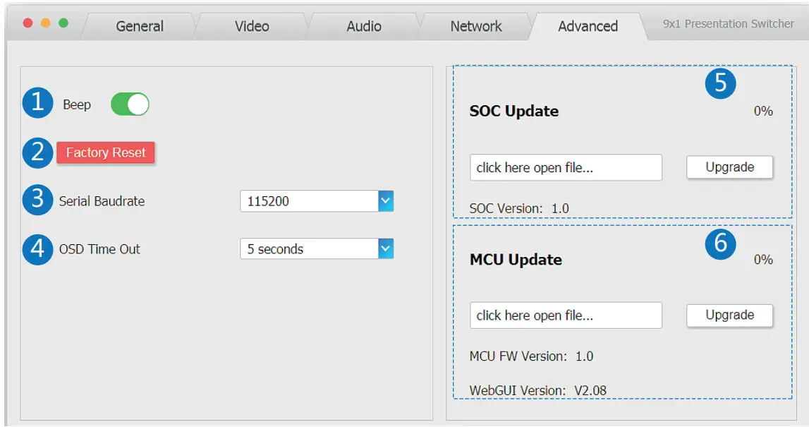 Infobitav iSwitch 901 9x1 HDMI Seamless Switcher with Multi View - Advanced mode