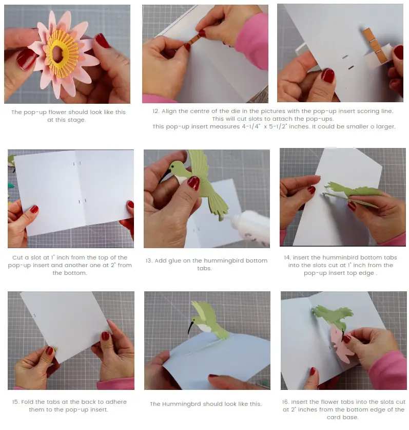 CAROL Pop Up Hummingbird and Flower Crafting - fig 4