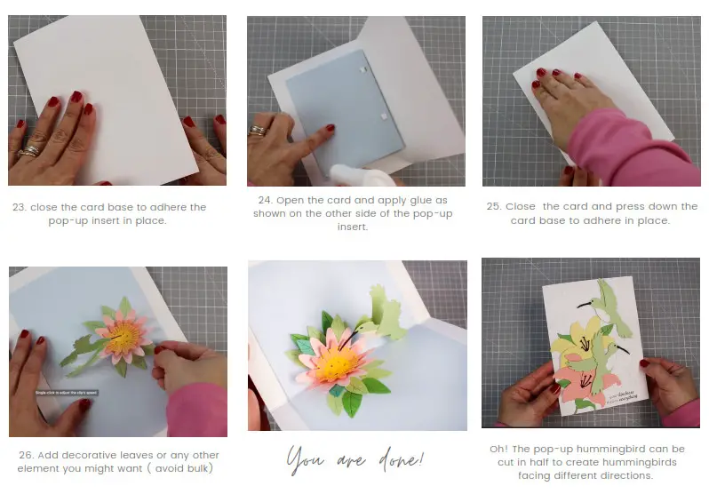 CAROL Pop Up Hummingbird and Flower Crafting - fig 6