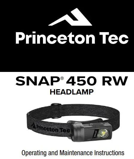 Princeton Tec SANP 450 RW Headlamp User Manual