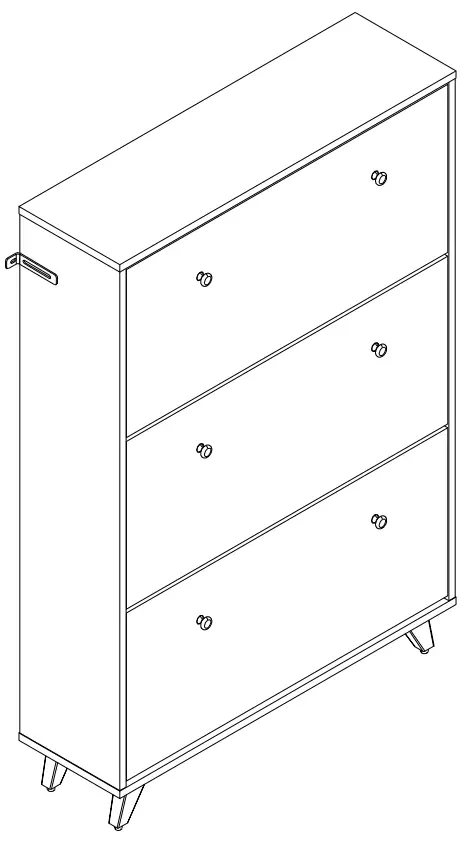 Tribesigns HD-F1605-WZZ Organizer 3 Flip Drawers 24 Pair Entryway High Heels