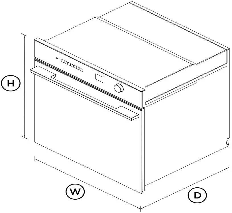 Fisher and Paykel OB24SM16PLB1 Self Cleaning Oven - DIMENSIONS