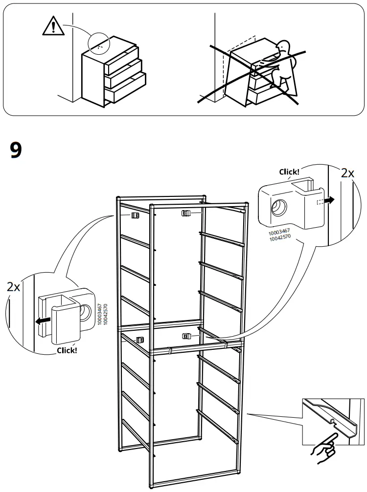 IKEA JONAXEL Wardrobe Combination - Assembly 9