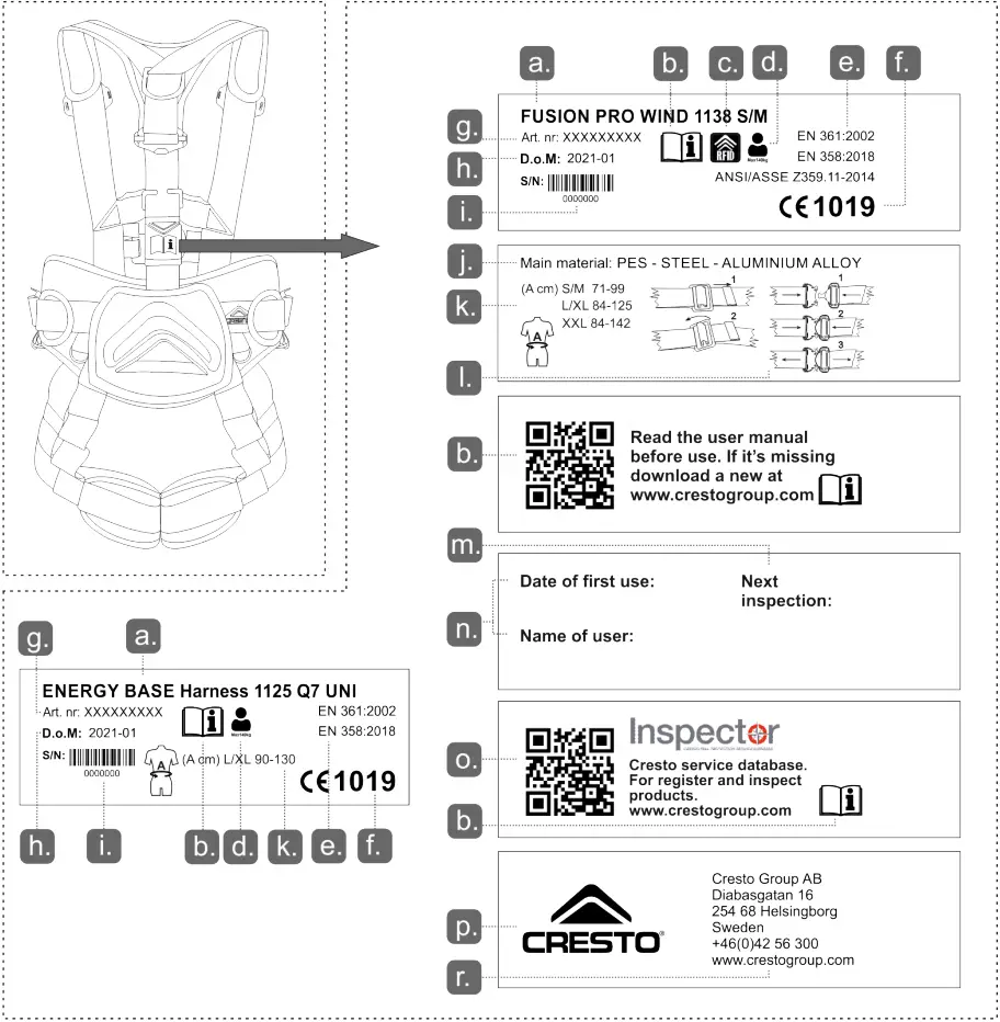CRESTO Safety Harness - f39