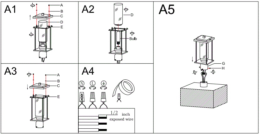 LNC-A05099D-15-7-in-Matte-Black-with-Textured-Glass-Modern-Contemporary-Post-Light-FIG-4