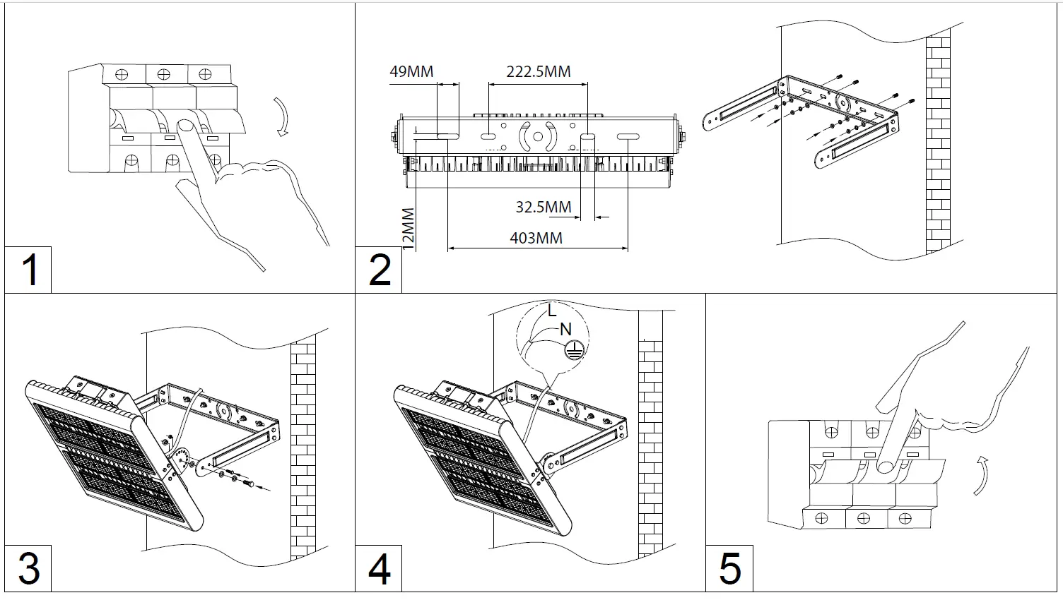 M-ELEC NOX 700-100 LED Floodlight 4